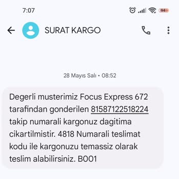 Sürat Kargo Kargo Teslimatında Yaşanan Sürekli Sorunlar Ve İletişim Eksiklikleri
