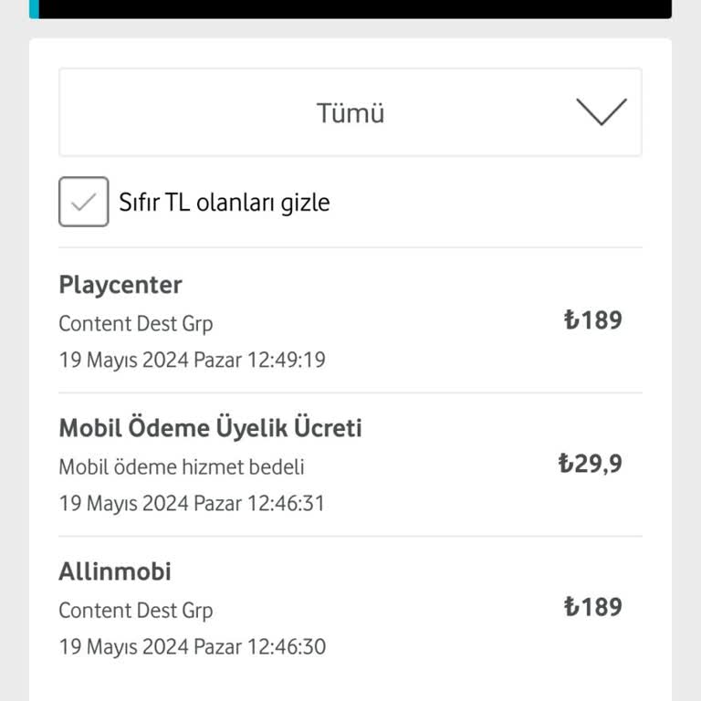 Vodafone Playcenter Mobil Ödeme Ücret İadesi
