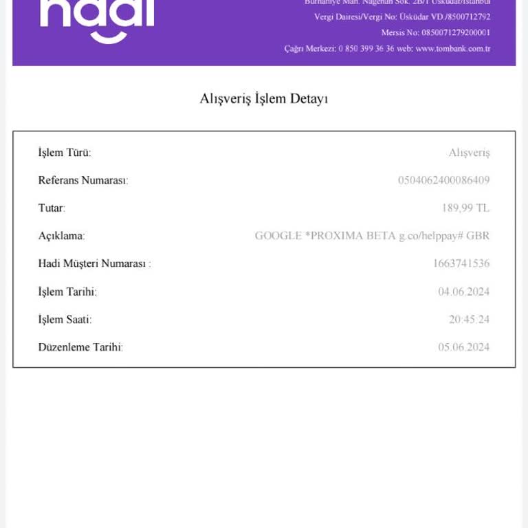 Helppay Google Benden Habersiz İnternet Üzerinden Harcama Yapılmış!