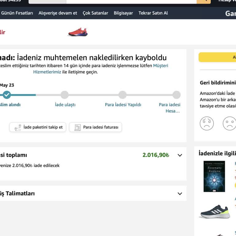 Amazon Türkiye'nin İade Tutarları Vermiyor Olması