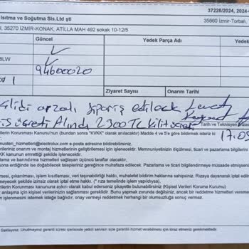 Electrolux Teknik Servis Ve Müşteri Memnuniyet Yetersizliği.