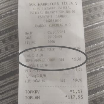 Şok Market Raf Ve Kasa Fiyat Farkı