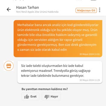 Trendyol Elektronik Ürün İade Almadan Analize Yolluyor