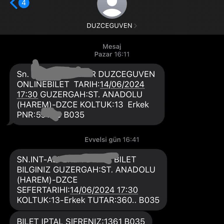 Düzce Güven Haber Vermeden Bilet İptali