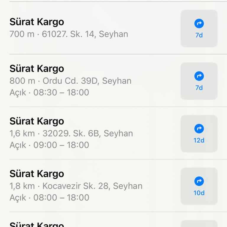 Sürat Kargo Adana'da Apple Haritalarda Yanlış Konumlara Yönlendiriyor!