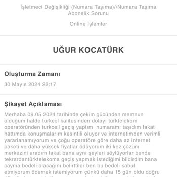 Turkcell Cayma Bedeli Sorunu