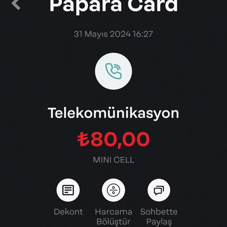 Papara Bilgim Dışında Yapılan Telekomünikasyon Ücreti Kesintisi!
