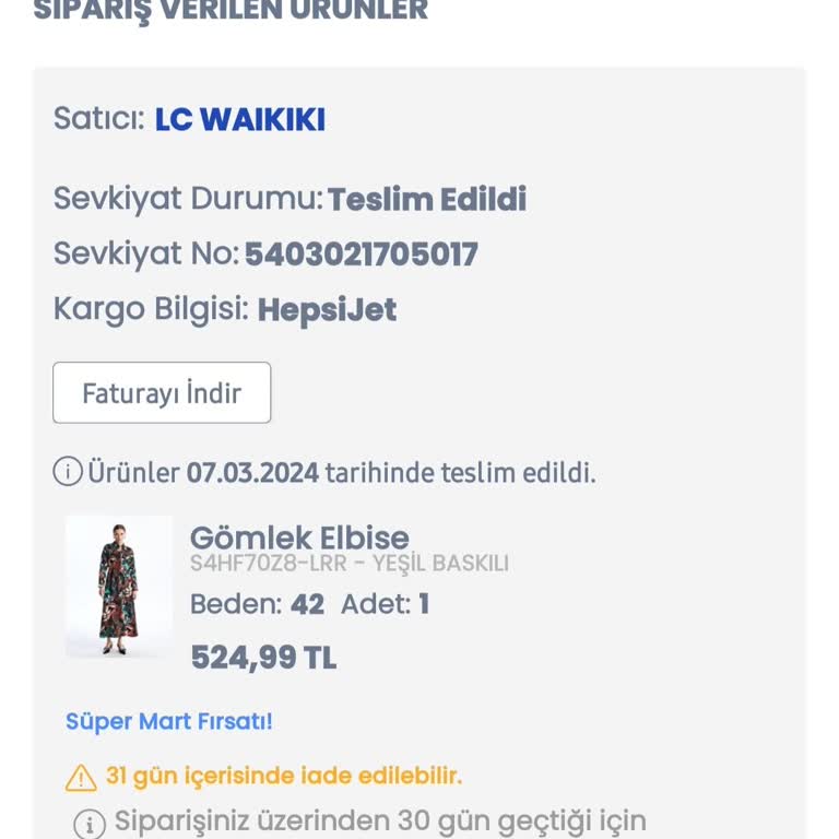 LCW Etiketsiz Faturasız Ürün Gönderip Vatandaşı Suçlamaktadır.