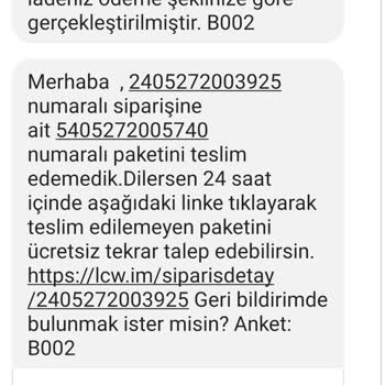 LCW Ürünlerimi Göndermedi Ve 9 Gün Sonrasında İptal Etti.