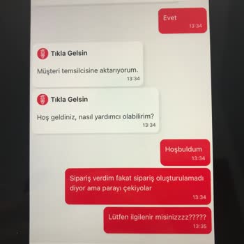 Popeyes Tıkla Gelsin Siparişim Oluşmadı Paramı Geri İstiyorum