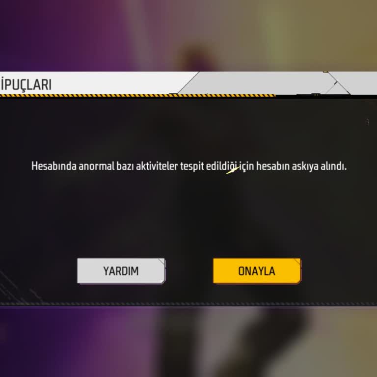 Garena Free Fire Hesabım Askıya Alındı