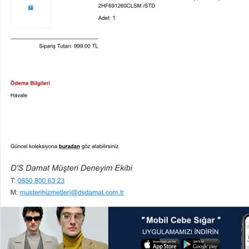 DS Damat İnternet Satışı Fiyat Uyuşmazlığı