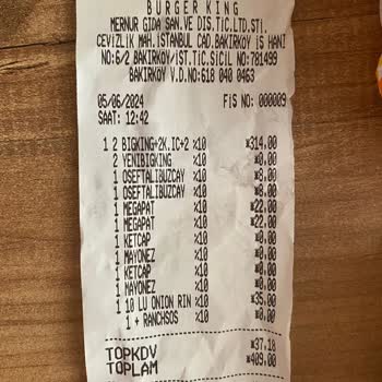 Burger King, Bakırköy Cevizlik, Hatalı Teslimat, Yanıltıcı Beyan.