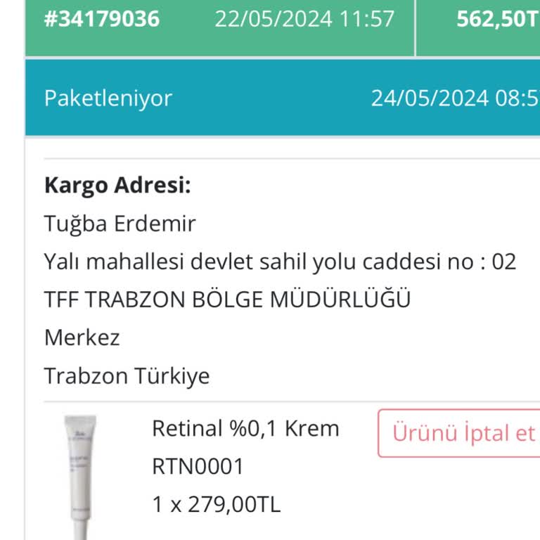 Doa Kozmetik Sipariş Sorunu Ve İletişim Eksikliği Hakkında Şikayet