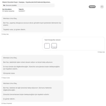 HepsiPay Hepsiburada Limit İçin Gelen Kod Yanlış