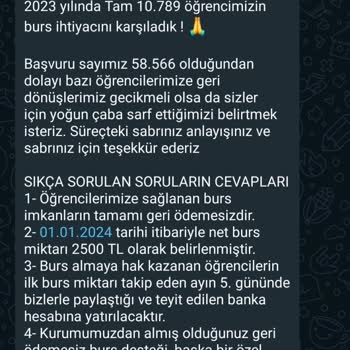 Bursa Büyükşehir Belediyesi WhatsApp Üzerinden Burskoop Bursu Kazandınız Diye Mesaj Geldi