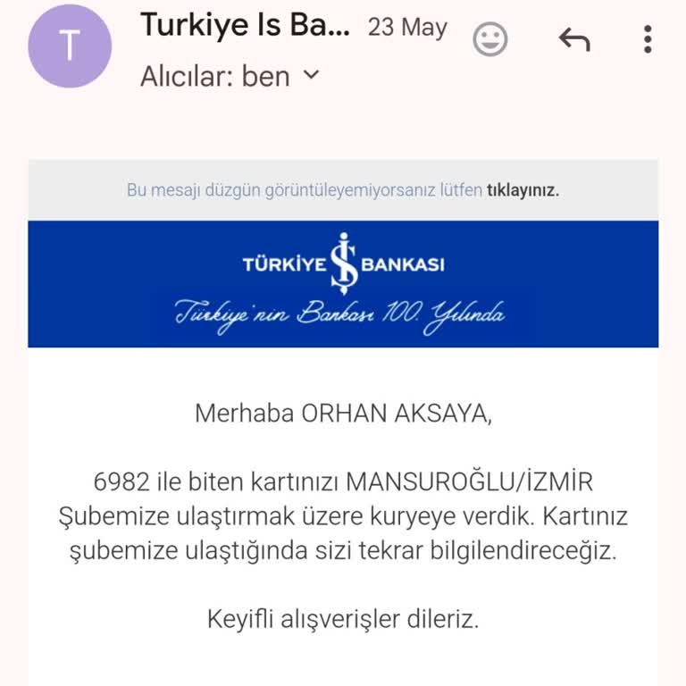 İş Bankası 12 Gündür Kredi Kartımı Ulaştıramadı.