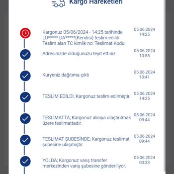 Aras Kargo Bana Teslim Edilmiş Gibi Gösterilen Kayıp Kargo