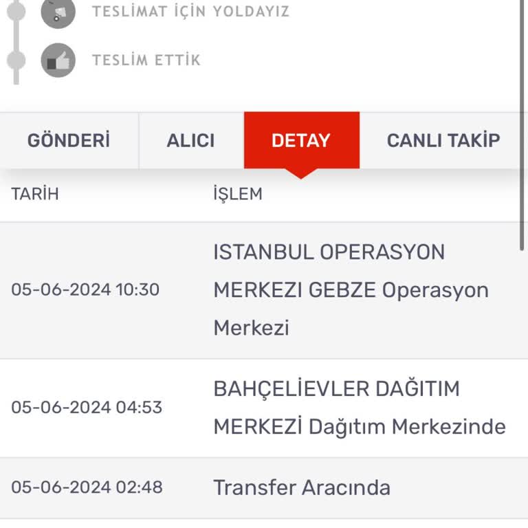 KARGOMsende Kargo Durumu Hakkında Yardım Talebi