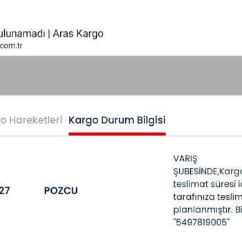 Aras Kargo Mersin Pozcu Şubesi Sorumsuzluğu