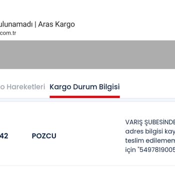 Aras Kargo Mersin Pozcu Şubesi Sorumsuzluğu