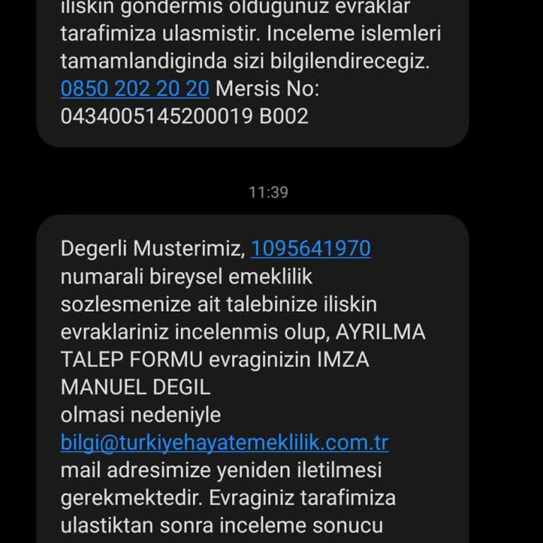 Türkiye Hayat Emeklilik Bireysel Emeklilik Cayma