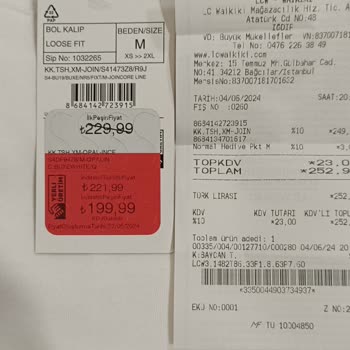 LC Waikiki Fiş Ve Etiket Fiyatı Farklı