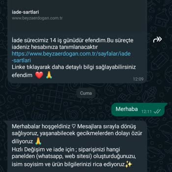 Beyza Erdoğan 2 Defa Hatalı Gönderilen Ürünün İadesi Yapılmıyor Ve Cevap Verilmiyor!