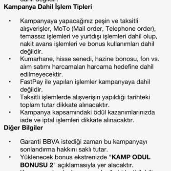 Garanti BBVA Hak Edilen Bonus Un Yüklenmemesi