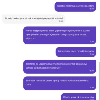 Getir Yemek Uygulaması Adres Değişikliği Ve Sipariş İptali Yapılmaması