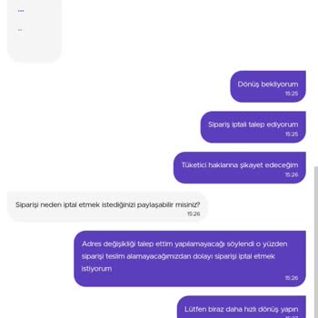 Getir Yemek Uygulaması Adres Değişikliği Ve Sipariş İptali Yapılmaması