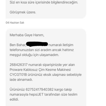 Hepsiburada Eksik Ürün Yollayıp İade Almıyor