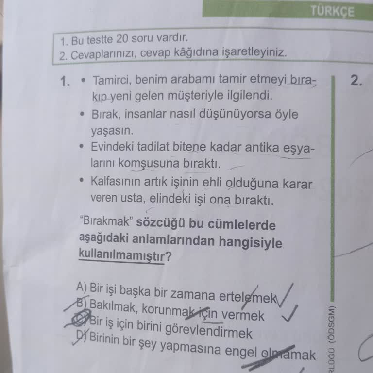 Milli Eğitim Bakanlığı (MEB) Hatalı Türkçe LGS Sorusu