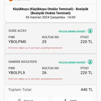 Metro Turizm Ve Obilet Pişmanlıktır, Şikayetçiyim