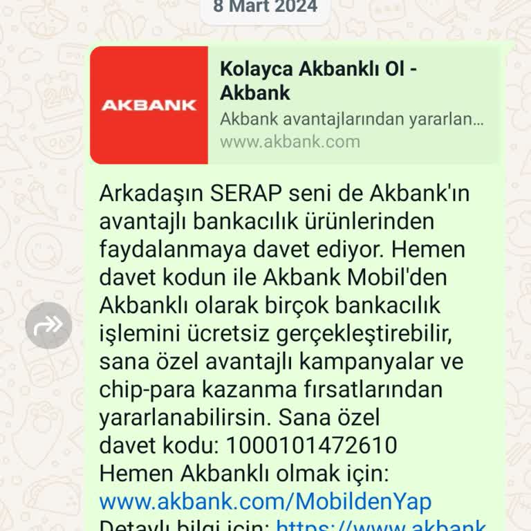 Akbank Davet Kampanyası Kabul Edilmedi
