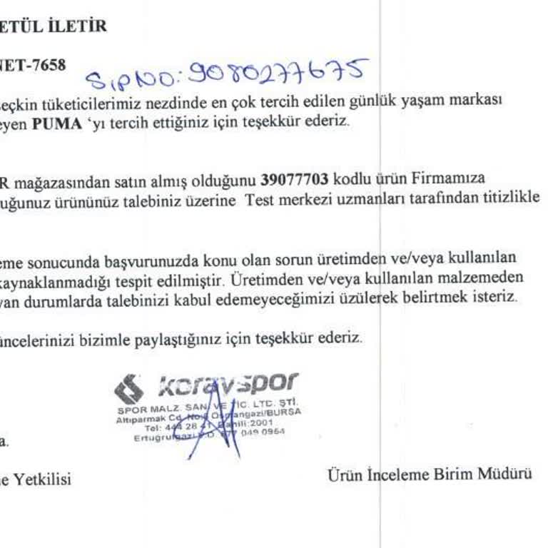Koray Spor'dan Aldığım Puma Ayakkabının Kalitesizliği Ve Müşteri Hizmetleri Sorunu