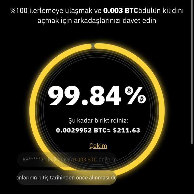 Binance TR Binance 0,003 BTC Kampanyası