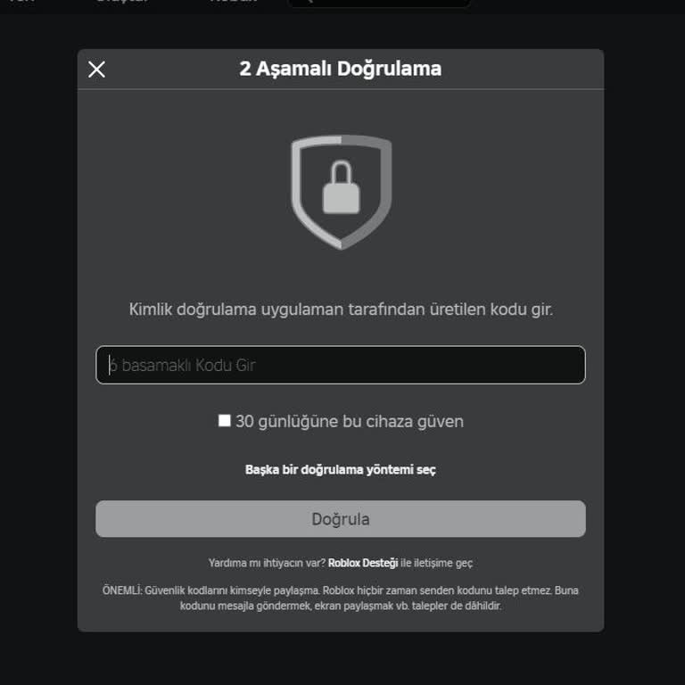 Roblox 2 Adımlı Doğrulamada Sıkıntı Yaşıyorum
