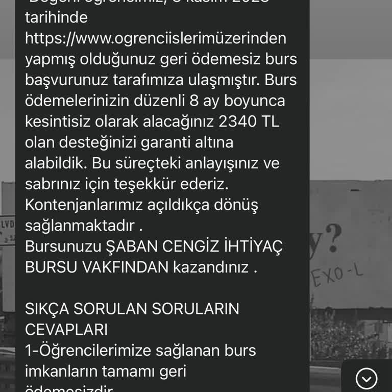 Şaban Cengiz Vakfı (Burs Başvuru) İhtiyaç Bursu İle İlgili Şikayet