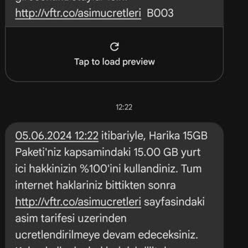 Vodafone Tarife Aşım Bedelinin Haksız Yere Yansıtılması