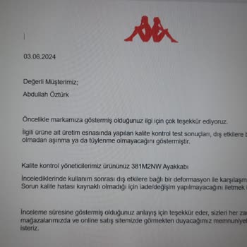 Kappa 4,5 Ayda Tabanı Kırılan Ayakkabısına Sahip Çıkmıyor.