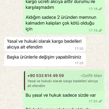 Outfit-Man Firmasının Sorumsuzluğu