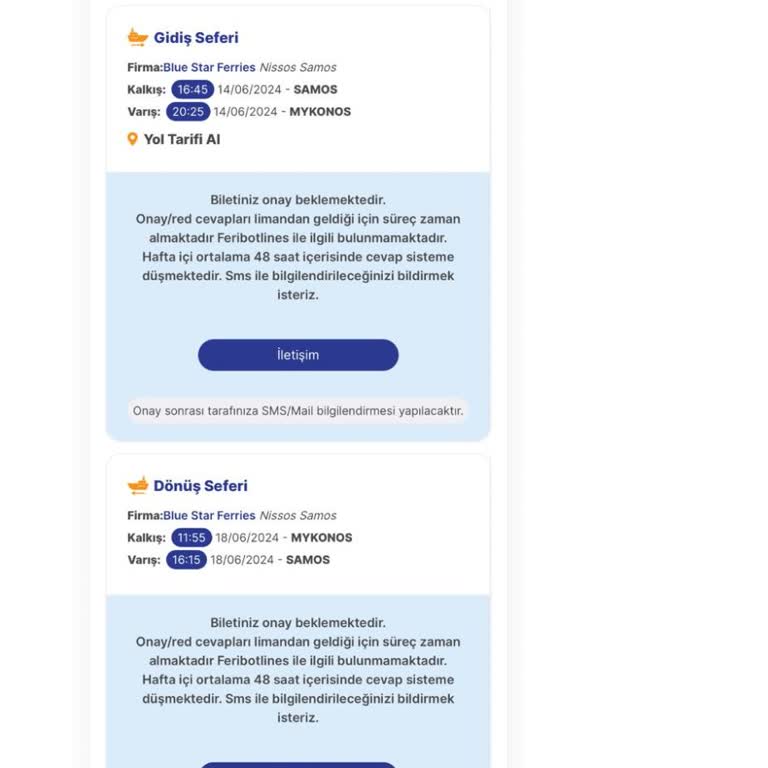 Feribotlines Firmasından Mikanos Bileti Aldık Ama Biletimiz Yok