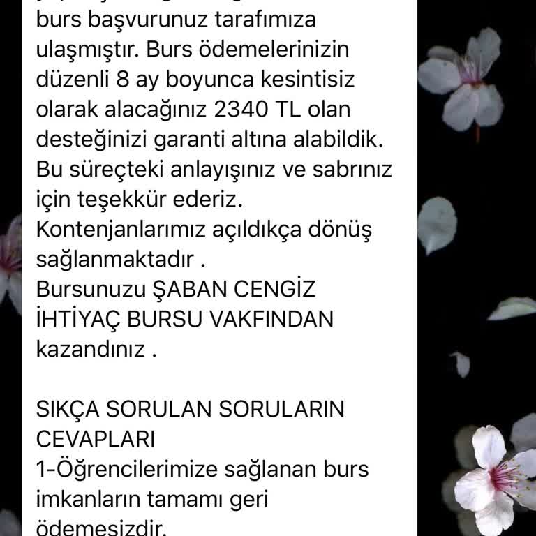Şaban Cengiz Vakfı (Burs Başvuru) Vakıf Bursu İle İlgili Şikayet