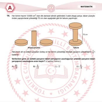 MEB LGS 2024 A Kitapçığı Matematik 14. Soru Müfredat Dışı