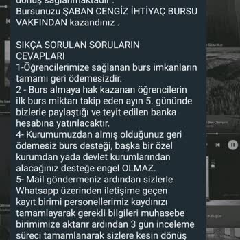 Şaban Cengiz Vakfı (Burs Başvuru) Vakıf Burs Başvurusu İncelemesi