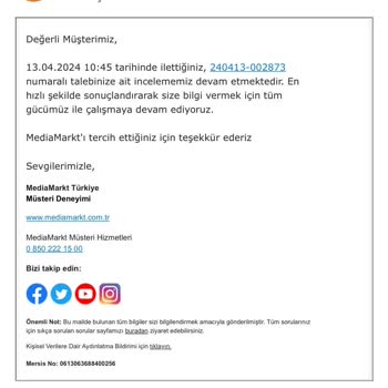 Media Markt Yanlış Ürün Gönderimi