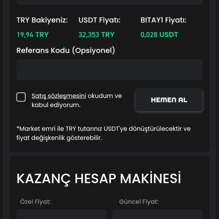 Bitay Para Çekimi Kilit Açma