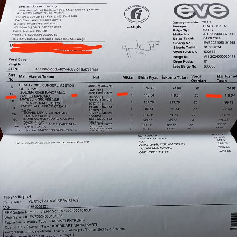Eve Shop Eksik Teslimat