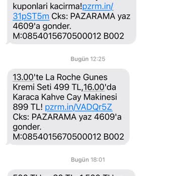 Pazarama Firması Bana Mesaj Gönderme.